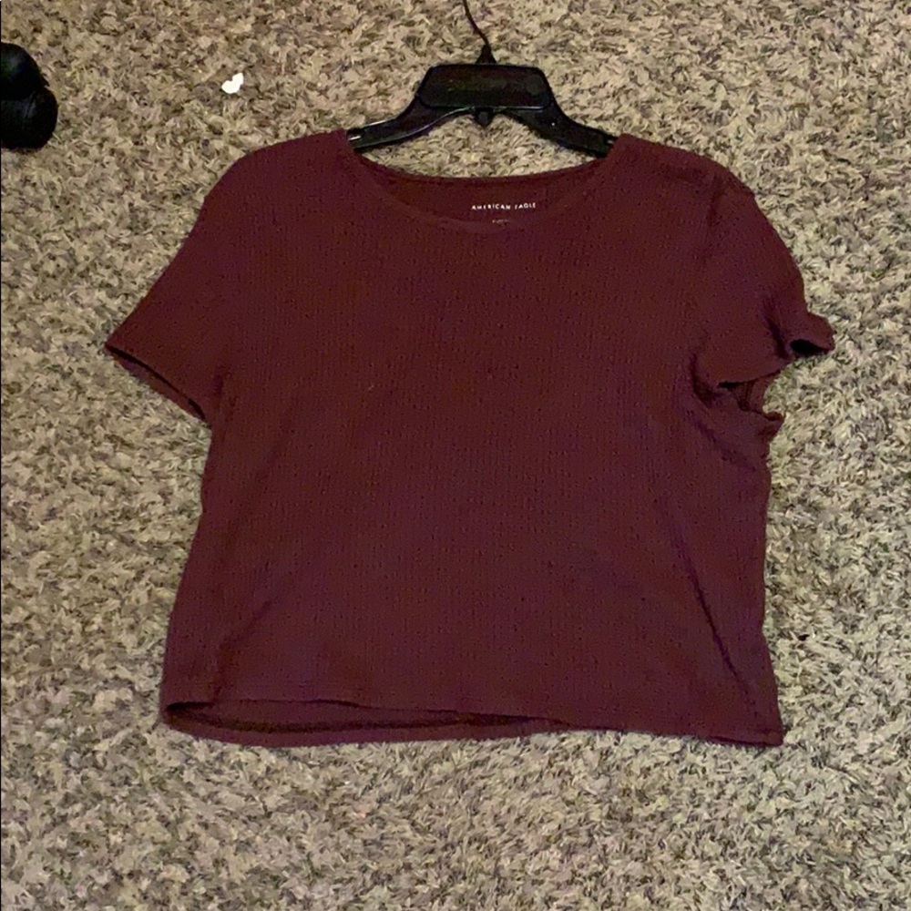 american eagle waffle crop top